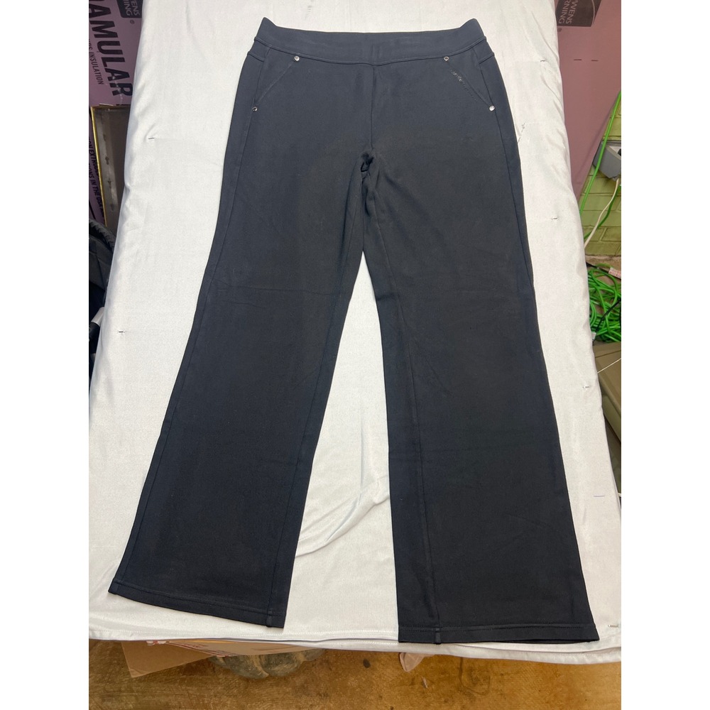 Calvin Klein Performance Womens Black Stretch Straight Leg Pants XL Pocketed